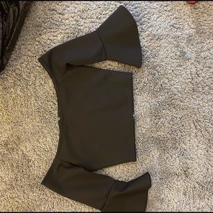 Black Off Shoulder Crop Top